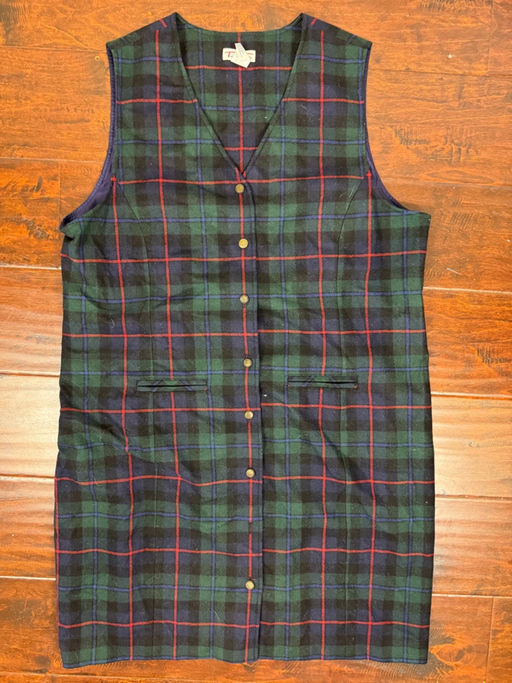 Talbots Plaid Knee-Length Dress, 20, Dark Academia Button-Down Dress